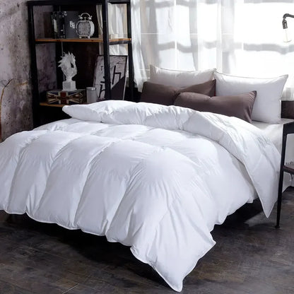 Winter Quilted Quilts Blanket 95% White Goose Down Soft Goose Down Warm Winter Duvet 거위털 이불 구스이불 거위Size King Twin Cover.