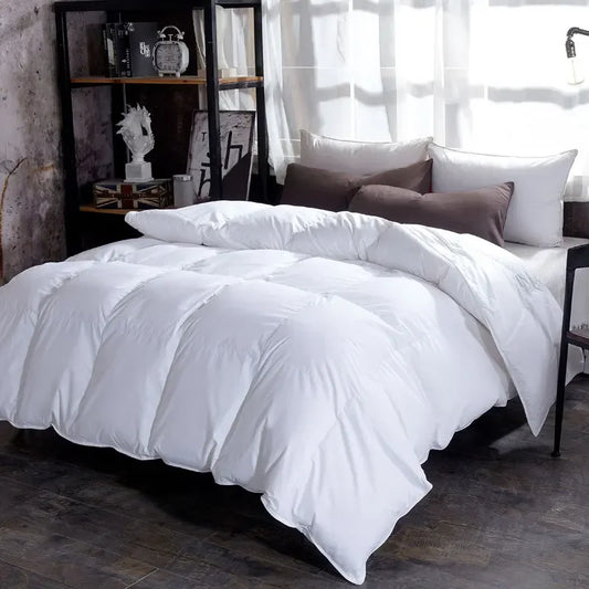 Winter Quilted Quilts Blanket 95% White Goose Down Soft Goose Down Warm Winter Duvet 거위털 이불 구스이불 거위Size King Twin Cover.