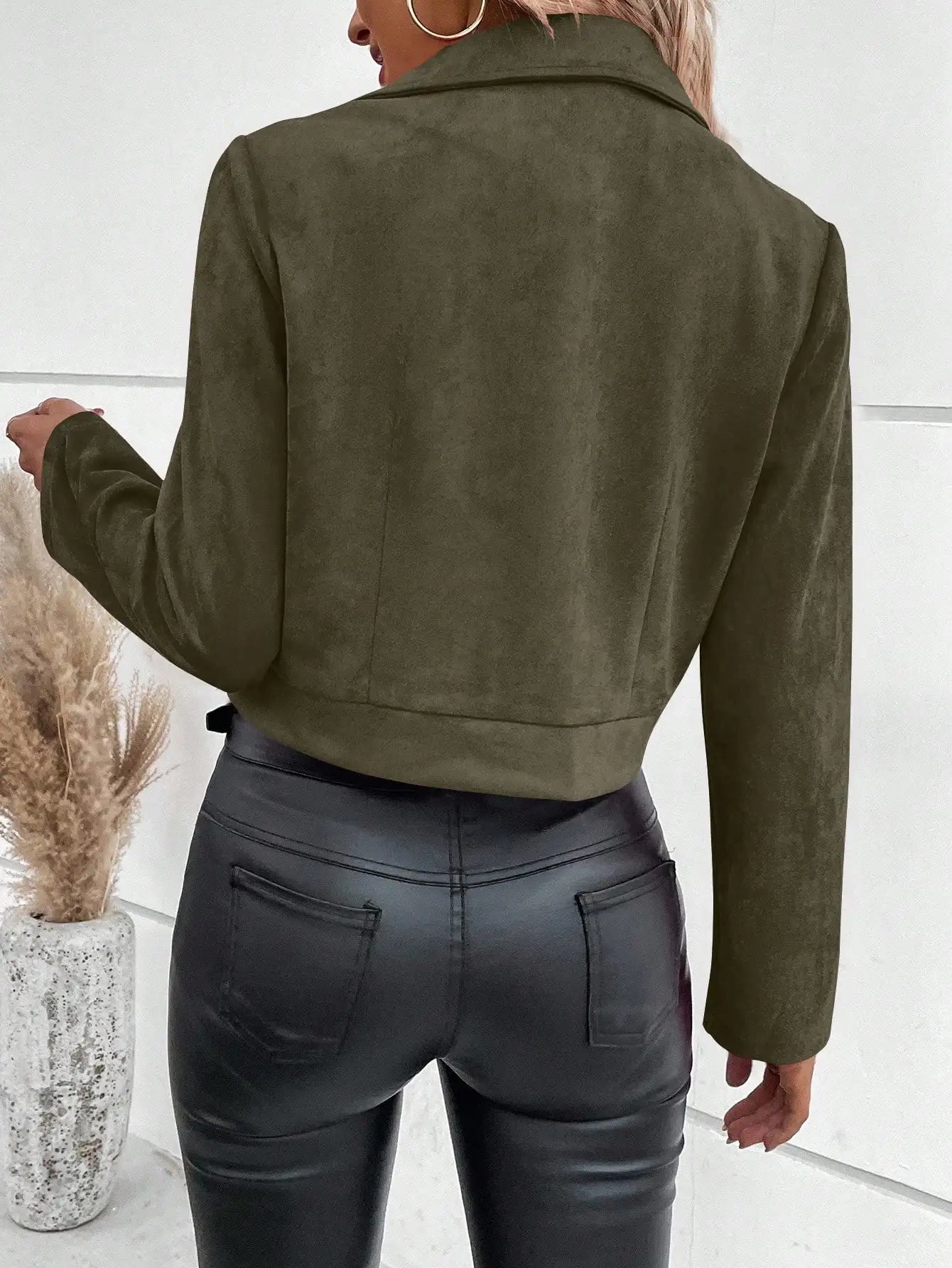 Women Jackets Fashion Autumn Winter Long Sleeve Solid Turn Down Collar Jacket Coat Women Outerwears Chaquetas De Mujer 2025 Q603.