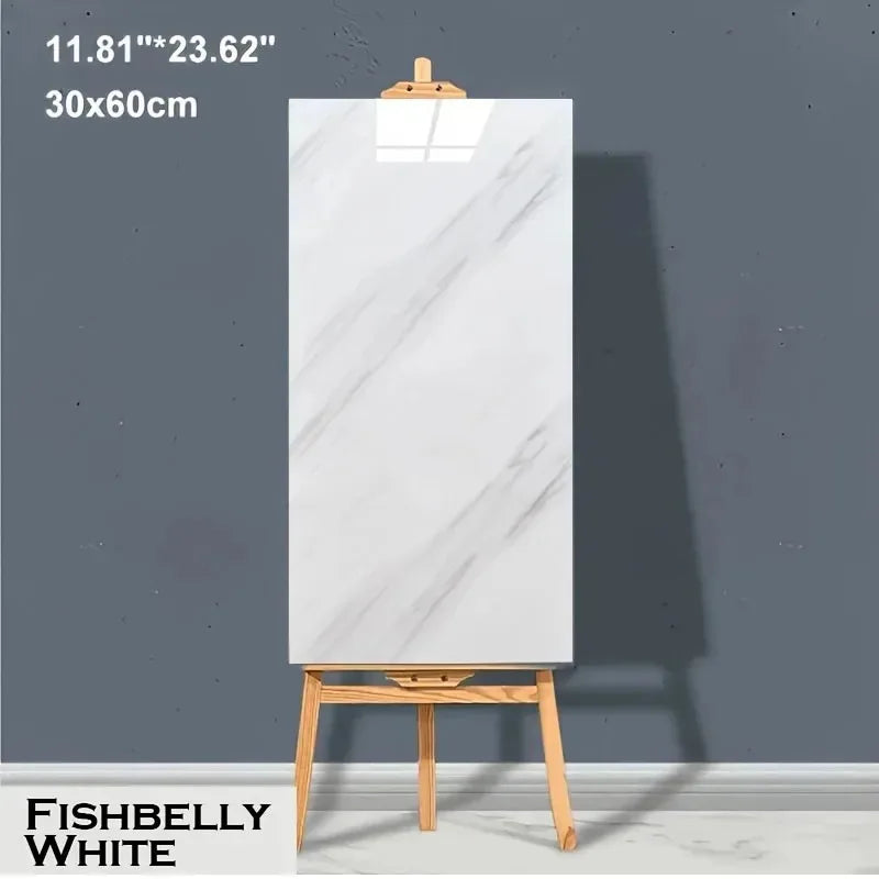 10-20pcs 30x60cm Self-Adhesive Marble PVC Floor Tiles Waterproof Peel Stick Wall Sticker Kitchen Bathroom Removable Home Decor ﻿