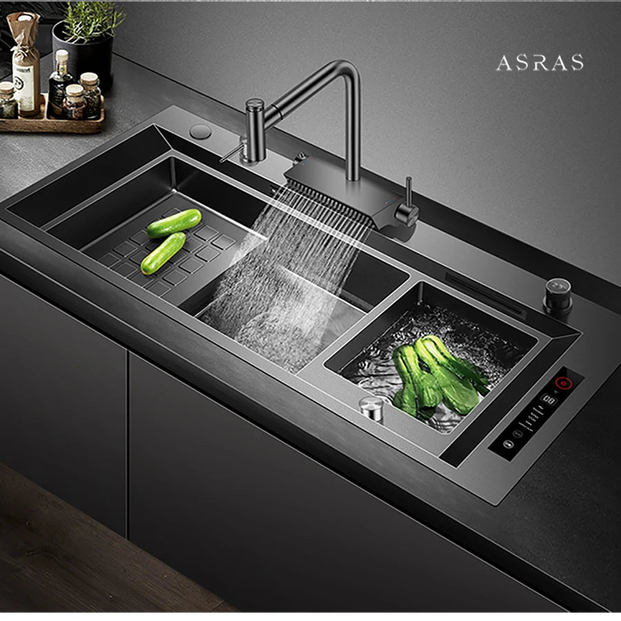 ASRAS 11550 NJH Large Size Smart Purifying Kitchen Sink Handmade Step Sink Smart Purifying Kitchen Island Sinks
