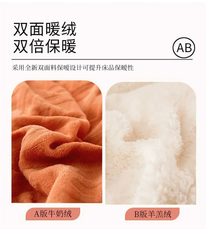 Super Warm Lamb Wool Quilt Winter Thickened Cotton Quilt Warm Cotton Double Sided Velvet Soft Extra Large Blanket 이불.