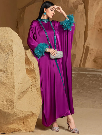 Luxury Dubai Abayas Diamonds Kimono Jalabiya Women Muslim Dress Sets 2PCS Turkey Kebaya Caftan Marocain Femme Robe Ramadan Eid