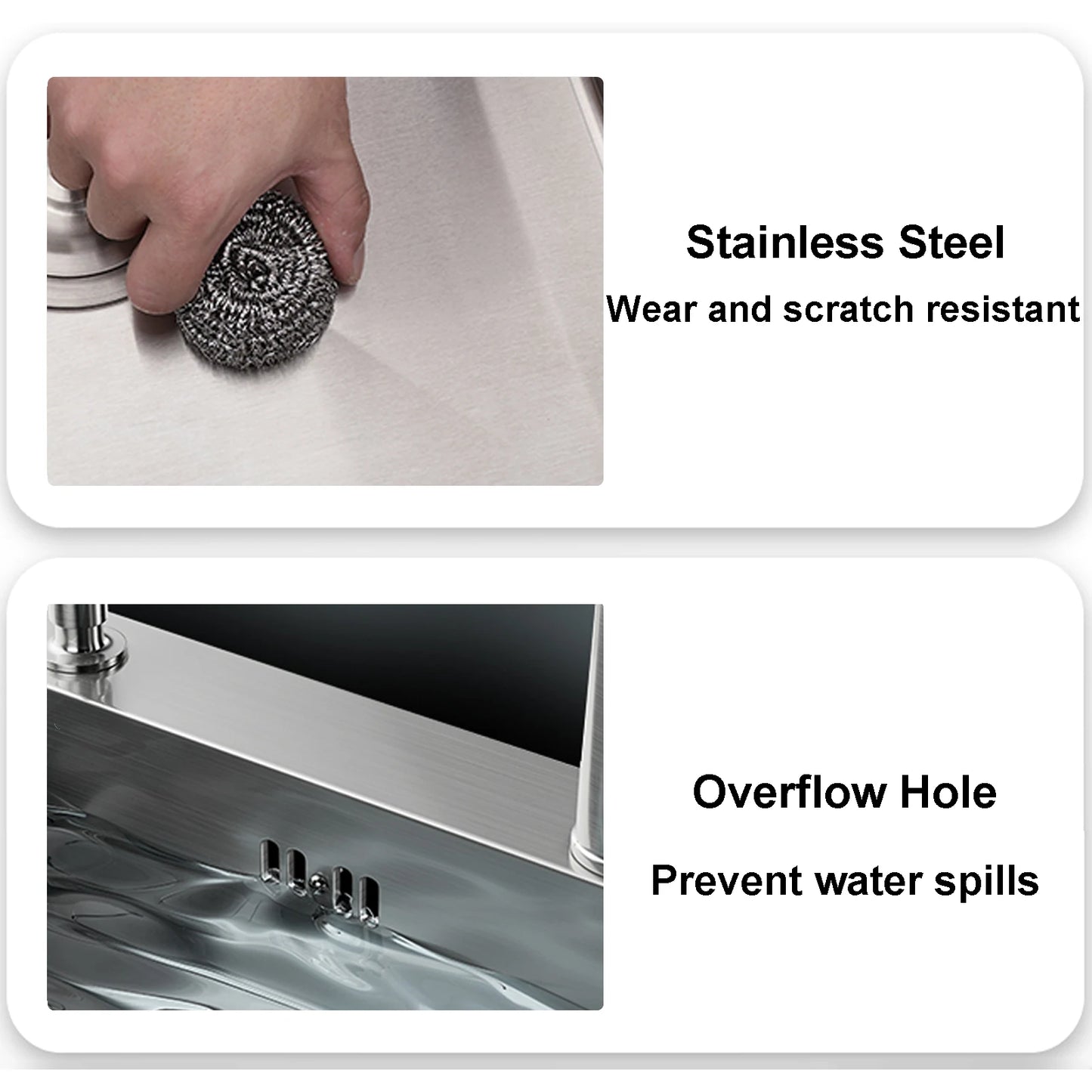 Wasserfall-Küchenspüle, Unterbau-Küchenspüle aus Edelstahl mit einer Schüssel, modernes Küchenspüle für die Arbeitsplatz