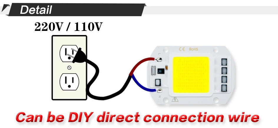 COB Chip LED Lampe 220V 10W 20W 30W 50W Smart IC Keine Notwendigkeit Fahrer Lampada LED Birne Lampe Für Flutlicht Scheinwerfer Diy Beleuchtung.