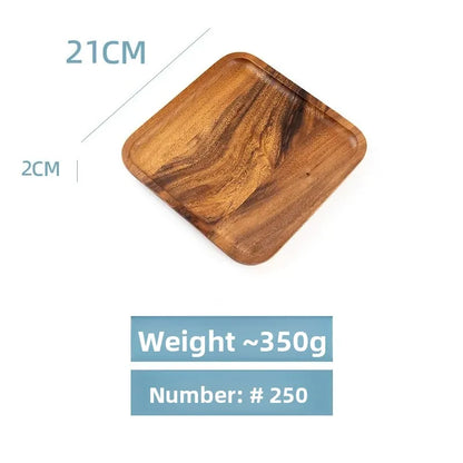 Square Wooden Serving Tray Hotel Style Ins round Corner Plate Wooden Material Jewelry Packaging And Display Tools.