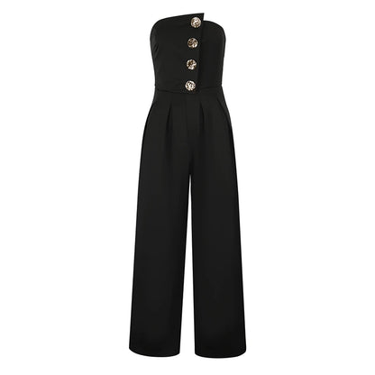 Summer Black Sexy Women's Jumpsuits Streetwear Fashion Sequins Casual Slim Jumpsuits Sexy Female Sleeveless Backless Jumpsuits.