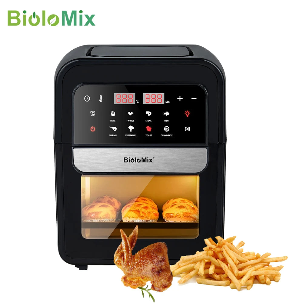 BioloMix Multifunctional 7L Air Fryer without oil electric oven, Dehydrator, Convection Oven, Touch Screen Presets Fry, Roast.