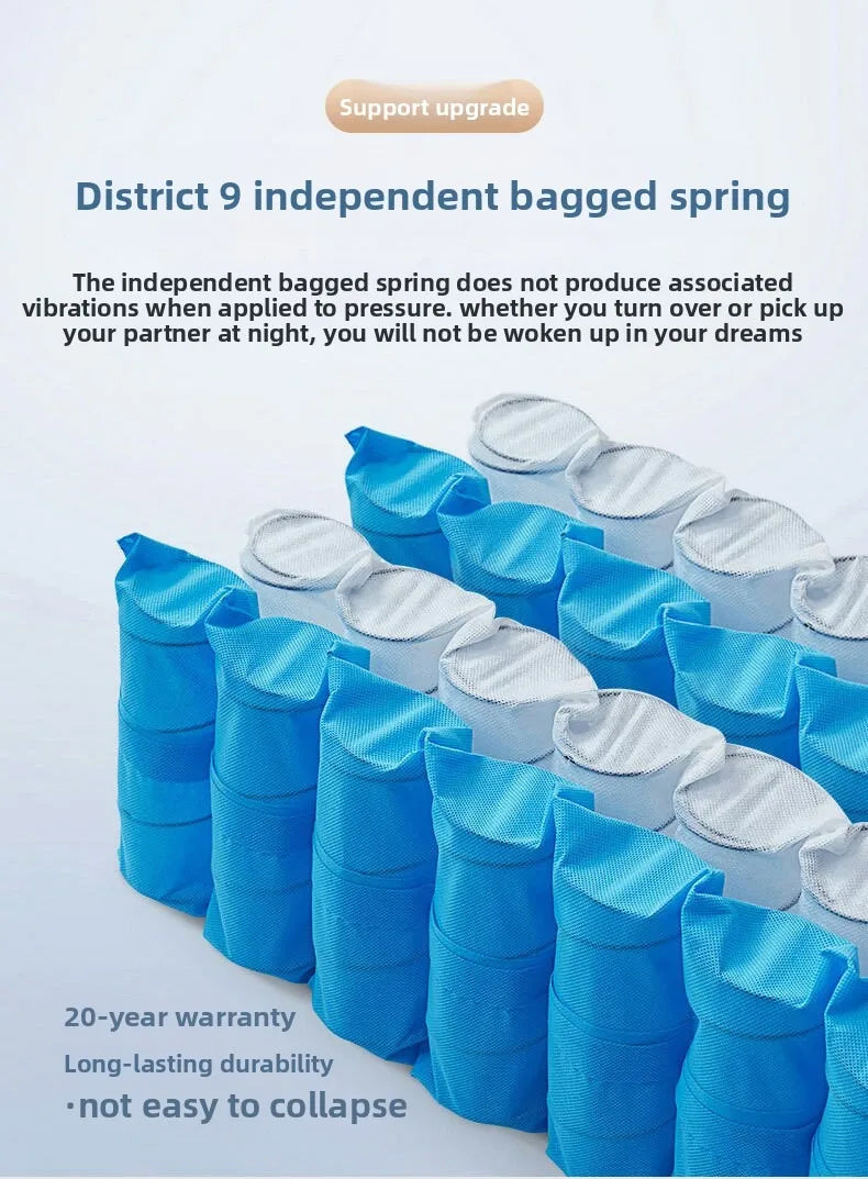 Komprimierte Rollmatratze, 200 * 100 * 20/22 cm Federgedächtnis-Baumwollmatratze, unabhängige Tasche