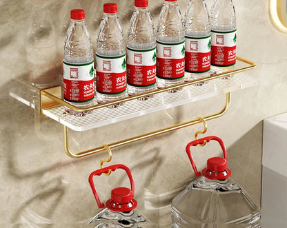Punch-freies Luxus Badezimmer Regal Regale Wand Shampoo Kosmetische Lagerung Rack Für Küche Halter Platz Acryl Organizer