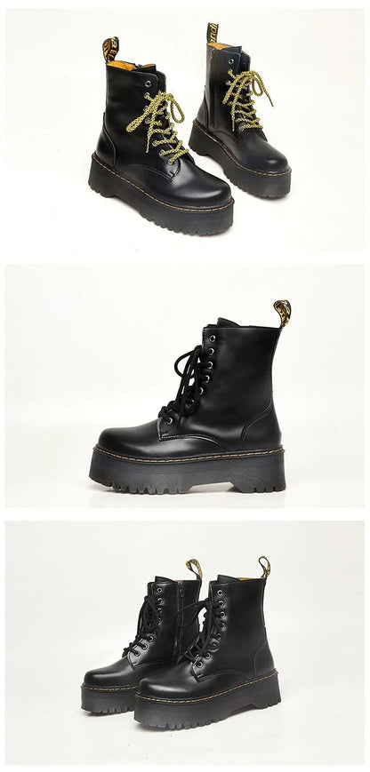 Autumn Winter Fashion Round Toe Lace-up Shoes Womens Boots Zip Ankle Boots For Women High Heels Basics Casual