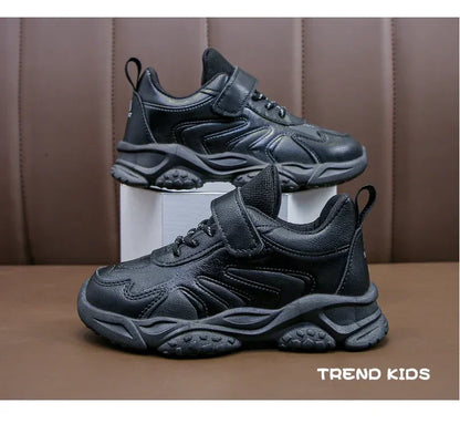 Children White Running Shoes Kids Fashion Sneakers PU Soft Breatheable Comfortable Boys Girls School Sports Shoes Size 26-37