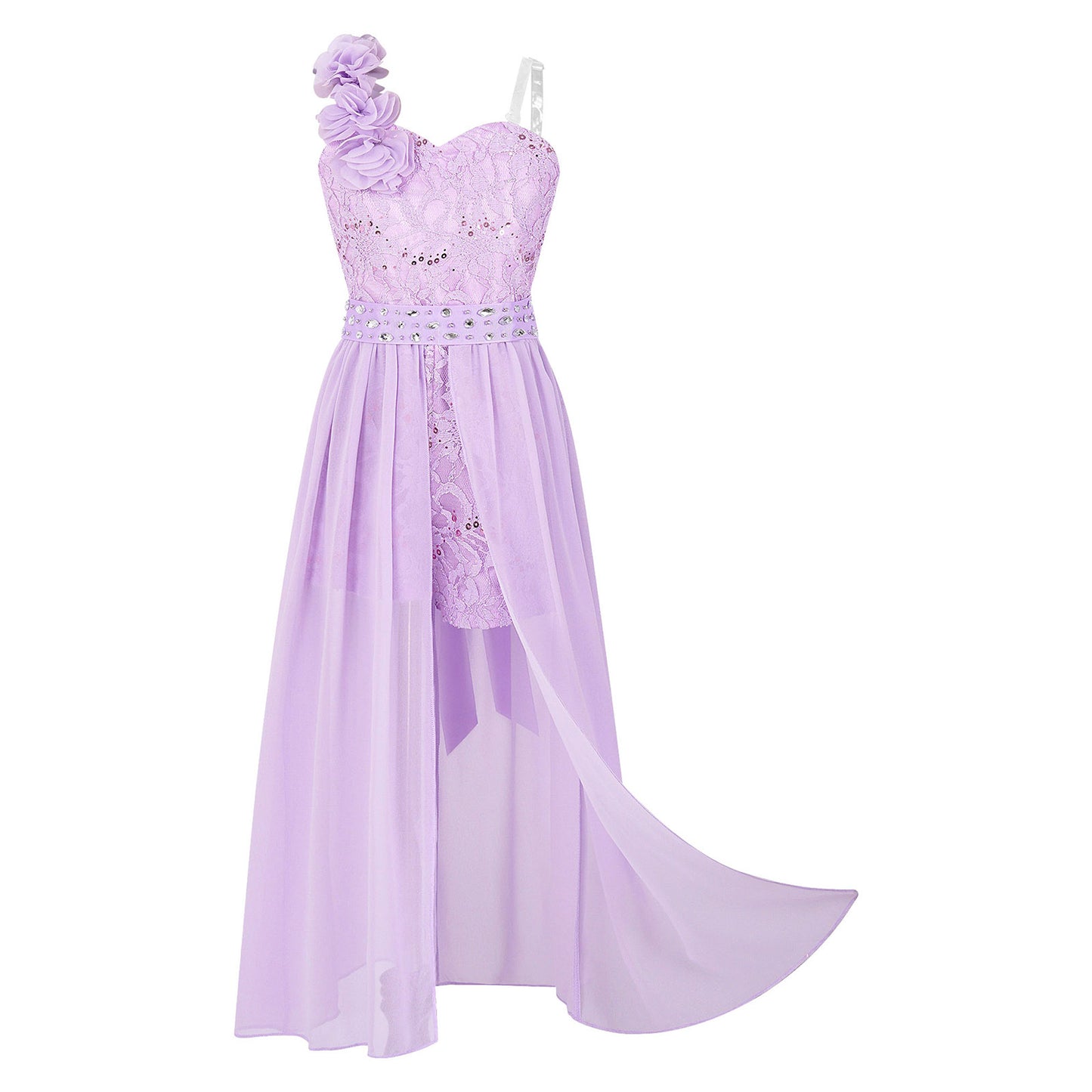 Elegantes Partykleid für Mädchen, Hochzeit, Geburtstag, Abschlussball, Bühne, Festzug, glänzende Pailletten, Perlenapplikation, Spitze, Chiffon, Overall-Kleider