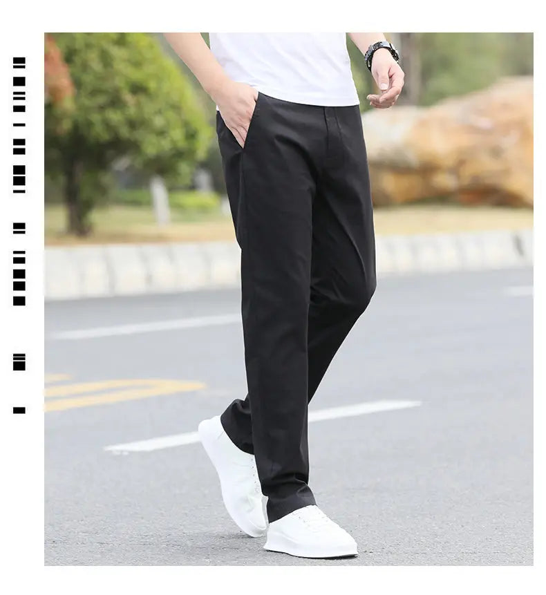 Men's High-Quality Chinos -Cotton Casual Trousers - Breathable Straight Pants (Sizes w28-w40).