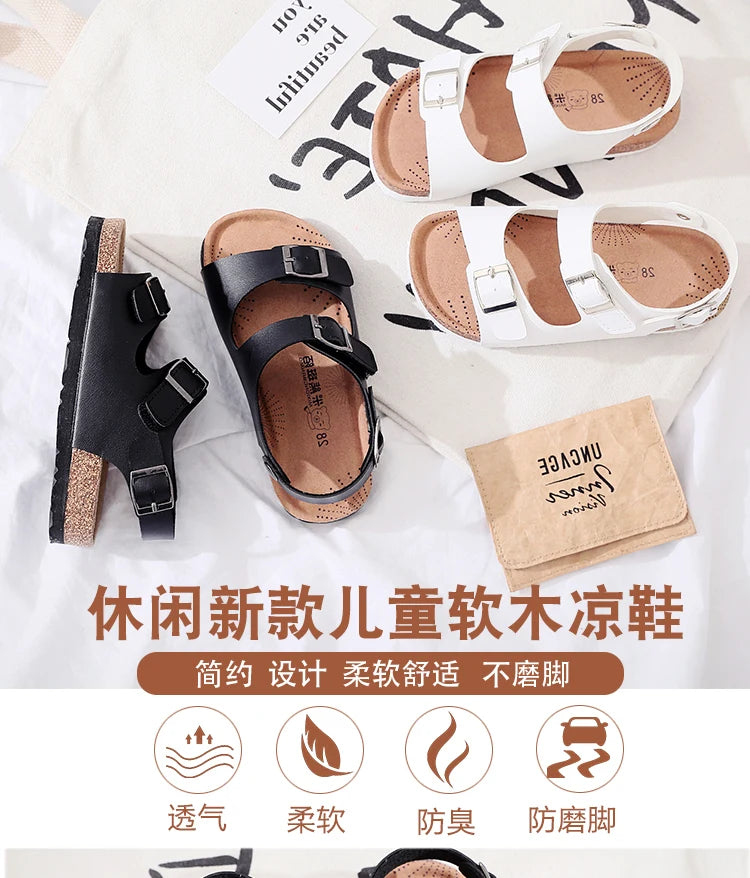 Kids Sandals Toddler Girl Shoes Boys Sandal Casual Shoes Unisex Soft Leather Girls Sandals Summer Kids Shoes 1-3 4-6 Year Old.