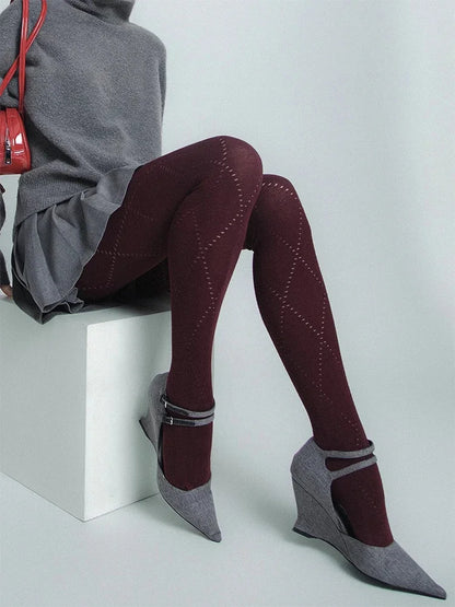 Talenza Autumn Winter Leggings Women's Solid High Waist Slim Sexy Warm Pantyhose Super Elastic Y2k Hollow Tights Women's Socks