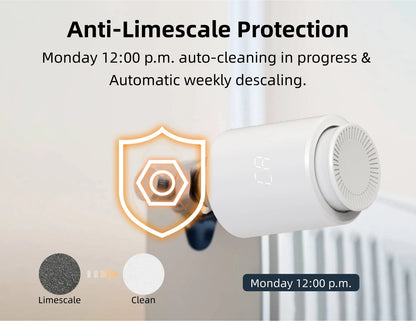 EZAIOT Smart Tuya Wifi/ZigBee3.0 Radiator Actuator TRV Programmable Thermostatic App Remote Temperature Controller Alexa Google.