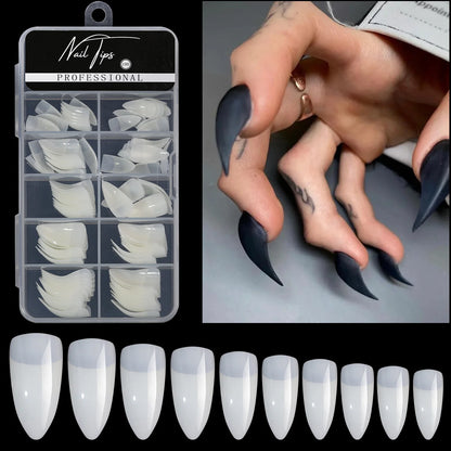 New Eagle Claw Nail-Forms 140pcs Crystal Extension Tips For Quick Gel Nails Paperless Nail Art Kit With Claw Shaped Design Salon.