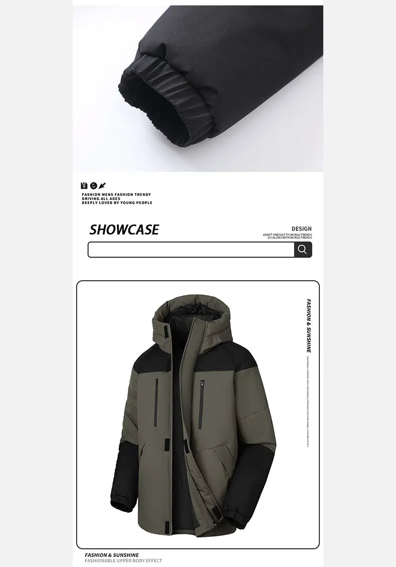 Winter Thickened Jacket Men Running Hooded Coat Sport Outdoor Leisure Medium-length Warm Clothing Autumn Winter Clothing Male.