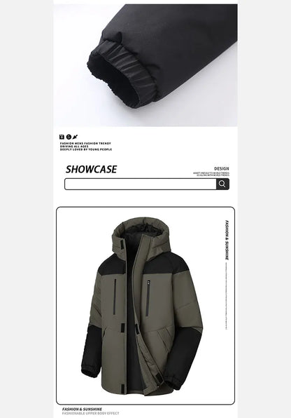 Winter Thickened Jacket Men Running Hooded Coat Sport Outdoor Leisure Medium-length Warm Clothing Autumn Winter Clothing Male.