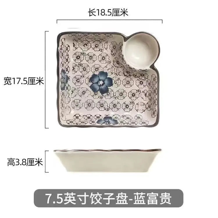 8/10Inch French Vintage Rose Ceramic Plate European Style Dinner Dishe Plates Salad Dessert Dinner Dish Household Art Tableware