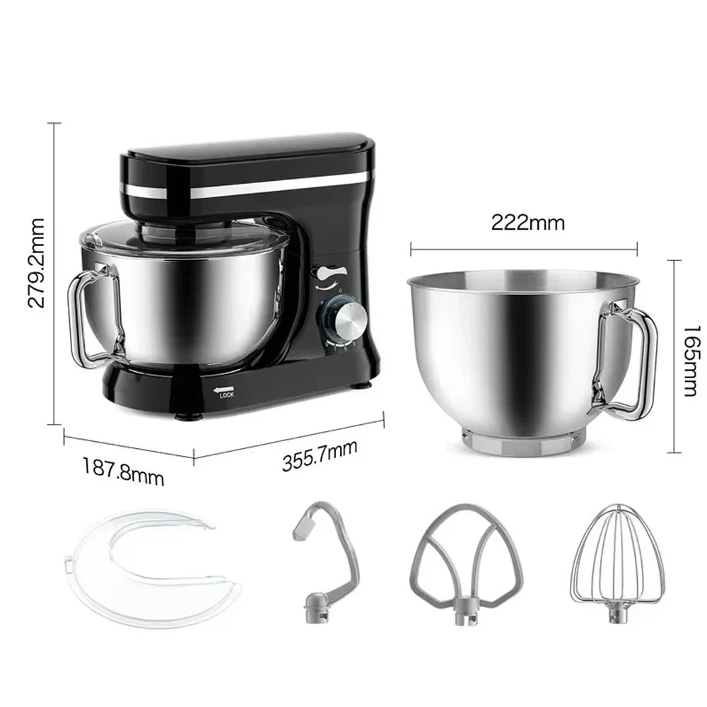4.5L Kitchen Food Stand Mixer 1000W Chef Machine Electric Kneading Blender 8-Speed Desktop Cream Egg Whisk Food Processor.