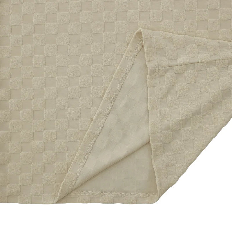 European and American Oversized Fashion Brand Men's Summer New Chessboard Plaid Loose Sports and Leisure Two-Piece Set