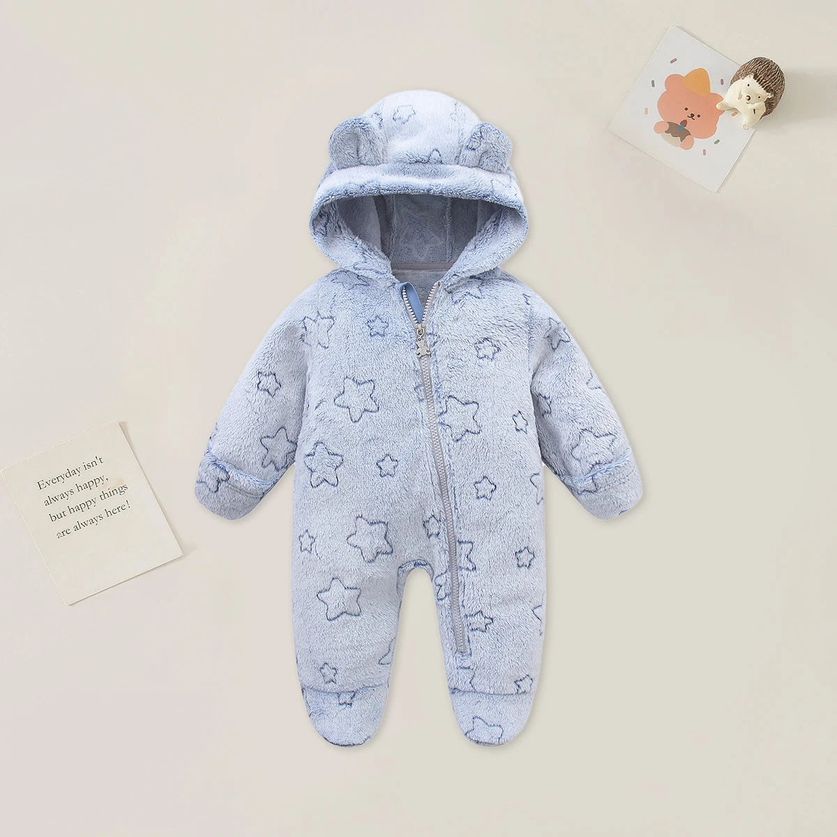 AYNIGIELL 0-12M Cartoon Neugeborenen Body Warme RompersSoft Neugeborenen Baby Kleidung Flanell Herbst Winter Baby Jungen Mädchen Overall.