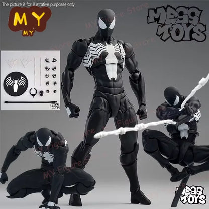 New MessToys Spiderman Figure CT Toys Black Red Spider Man Figurine Mess Toys Anime Action Figure Statue Model Gifts Kid Toys