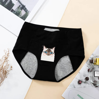 Women's Panties UnderwearLeakproofBreathable Briefs MenstrualPants PlusSizeWaterproof Mid Waist Organic Cotton Protective Briefs