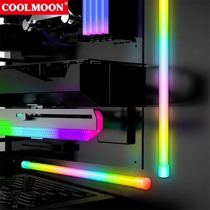 COOLMOON ARGB LED Strip Light 5V 3Pin/Small 4Pin Diamond Magnetic Colorful Atmosphere DIY Lamp Bar for PC Computer Case Chassis.