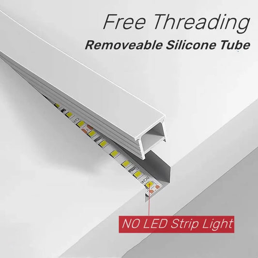 1M-10M Embedded LED Neon Rope Tube Black White Soft Recessed Silicone Diffuser Channel For 5050 COB Flexible Ribbon Strip Light.