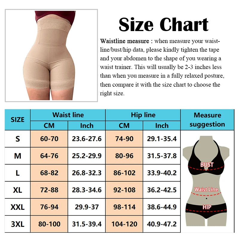 High Waist Body Shaper Panties Seamless Butt Lifter Compression Fajas Reducing Girdles Slimming Corset Shapewear Women Underwear.