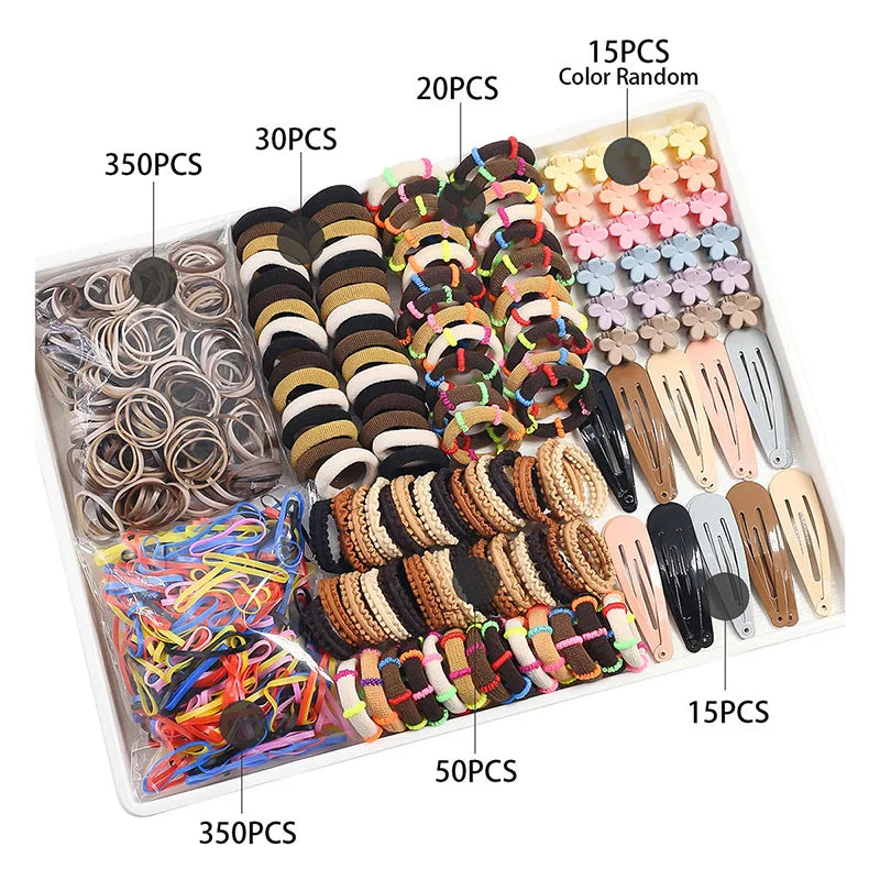 1800PCS Girl Hair Accessories Set Glamour Dainty Hairpins Girl Elastic Hair Bands Hairpins Flower Hair Claws Hair Ties A1314.