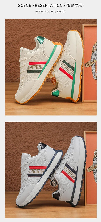 Genuine Leather Casual Shoes Men Designer Luxury Women Tennis Chunky Sneakers Muffin Sport Shoes Man Male Board Footwear