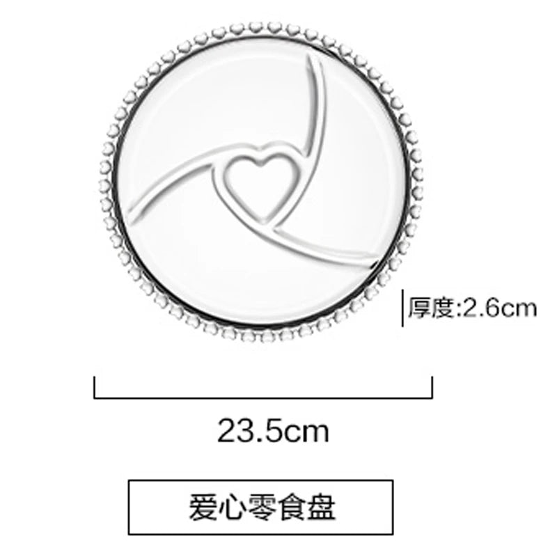 Divided Fruit Plate Glass Dried Fruit Candy Plate Household Side Dish Plate Breakfast Plate Fat-reduced Meal Plate Tableware.