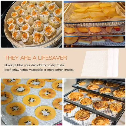2pcs Silicone Sheet Steamer Pad Non-stick Food Fruit Dehydrator Mats Square Mesh Dehydrator Tray Steamer Mat for Fruit Dryer.