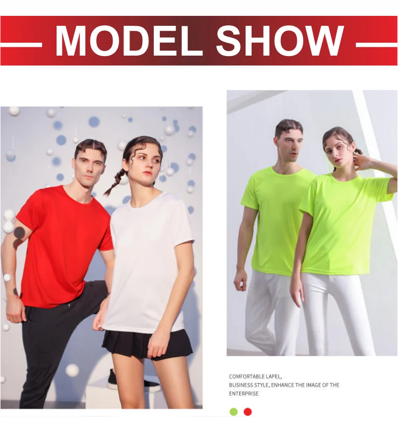 Summer Quick-drying T-shirt Custom Logo Breathable Sports Top Embroidery Personalized Logo Team Activity T-shirt Print Pattern.