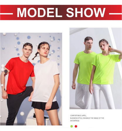 Summer Quick-drying T-shirt Custom Logo Breathable Sports Top Embroidery Personalized Logo Team Activity T-shirt Print Pattern.