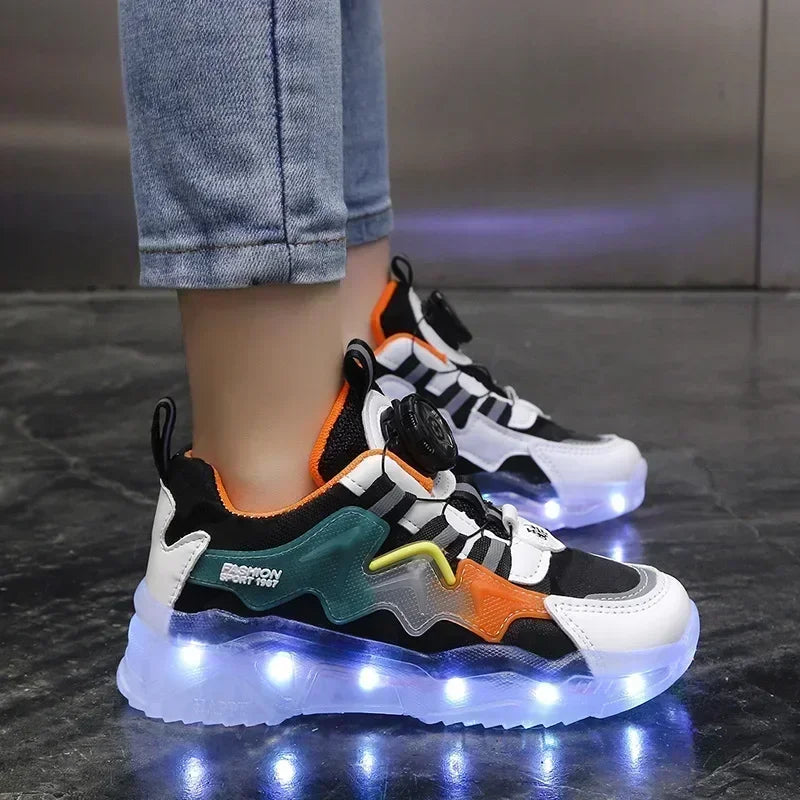 Children Fashion Kids Led Shoes for Girls Usb Charging Sneakers Outdoor Sport Footwear Boys Luminous Shoes 2023 Glowing Sneakers