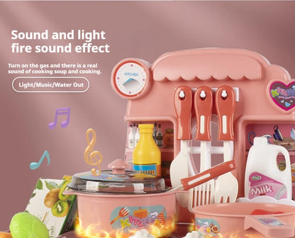 Simulated Kitchen Toys Kitchenware Lighting and Sounds Cooking Game Set Children Fun Educational Toy Educational Toys Boys Girls.