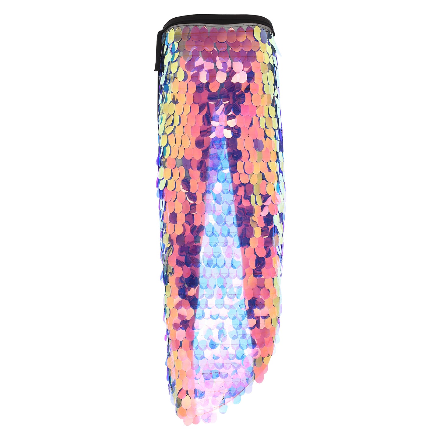 Womens Sequins Dance Skirt Lace-Up Mermaid Hip Scarf Wrap Long Belly Dance Hip Skirt Festival Dance Stage Performance Costumes.