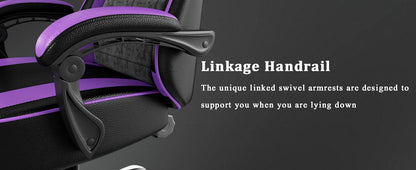 Gaming-Stuhl mit Taschenfederkissen und Fußstütze, ergonomischer Computerstuhl für Erwachsene, atmungsaktiver Spielstuhl aus PU-Leder, Adj