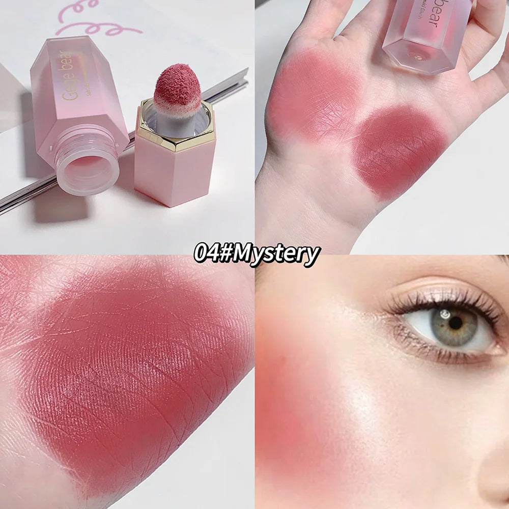Gege Bear Liquid Blush Cream 6 Colors Smooth Velvet Matte Pink Blusher Natural Easy To Smudge