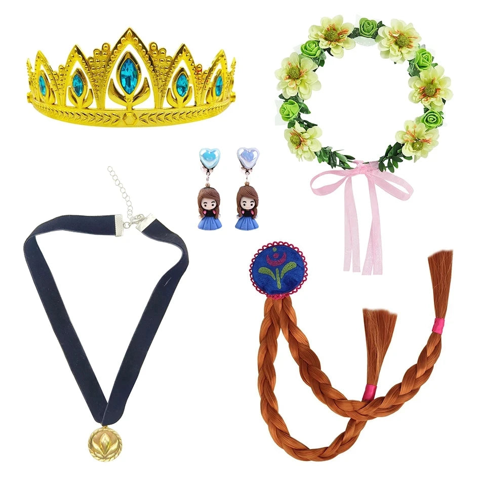 Anna Grünes Kleid Mädchen Spitze Tüll Elegantes Kleid Kinder Bühnenshow Prinzessin Kostüm Kinder Purim Cosplay Kleidung