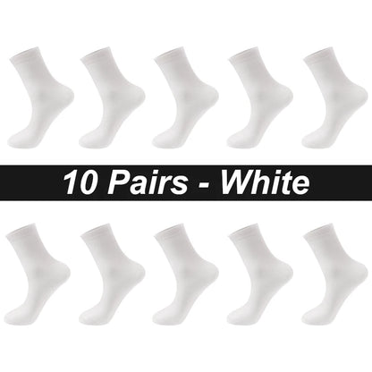 10Pairs/Lot Men Combed Cotton Socks Black Casual Business Breathable High Quality Man Sock New For Male Plus Size EU38-48