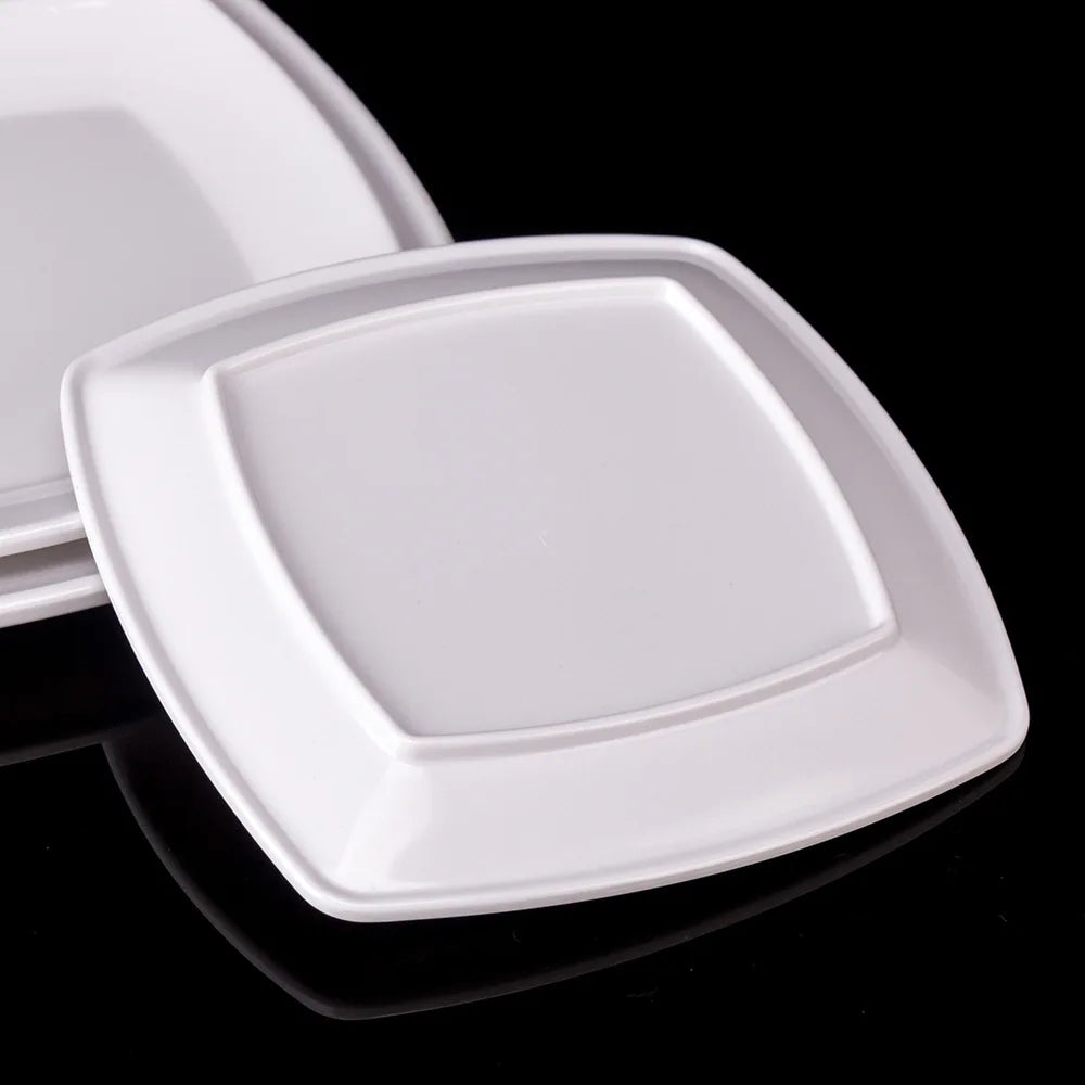 Square Melamine Dinner Plate Buffet Fast Food Trays Dishes Table Tableware Services Menu Plate Hotel Deep Side Dish Dinnerware.
