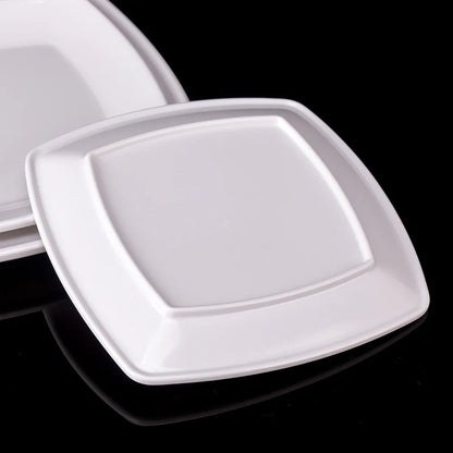 Square Melamine Dinner Plate Buffet Fast Food Trays Dishes Table Tableware Services Menu Plate Hotel Deep Side Dish Dinnerware.