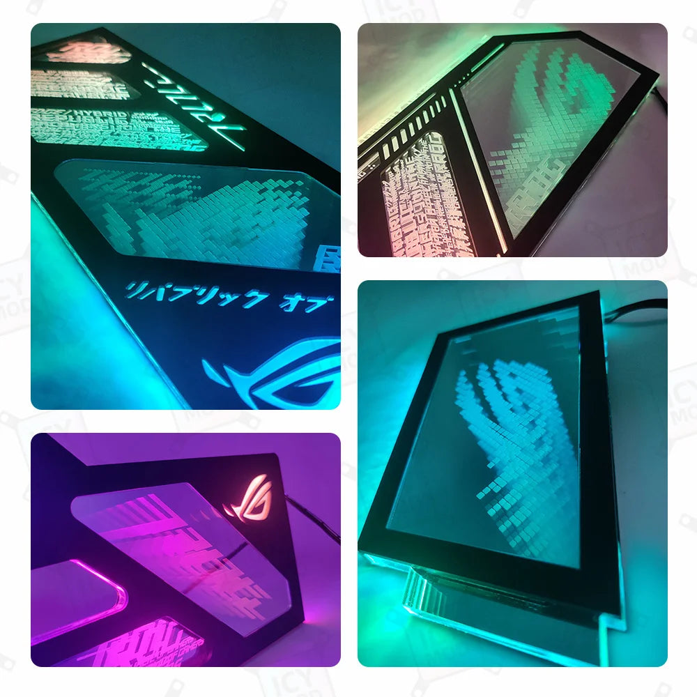ASUS GR701 Laser Engraving Case Panel ARGB Lighting Plate ROG Strix Helios PC MOD Decorative Light Plate.