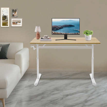 Höhenverstellbarer Stehpult, Blockfarbe, Sitz-Steh-Schreibtisch, 65–90 cm, Heimbüro-Schreibtisch, manuell erhöhbarer Tisch